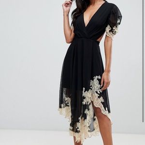Lace Inset Midi Dress